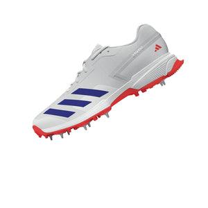 Adidas 22YDS Cricket Spikes (White/Red/Blue)